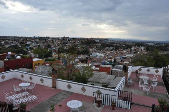 Vista do terraço de nosso hotel em San Miguel de Allende, no México
